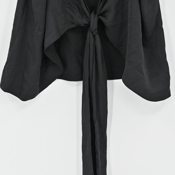 New BAR III Black Satin V Neck Camisole Reversible Bow Tie Top Womens Sz Medium - Picture 7 of 11